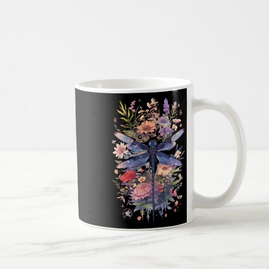 美しいトンボの水の色アート昆虫の恋人Ea コーヒーマグカップ (右)