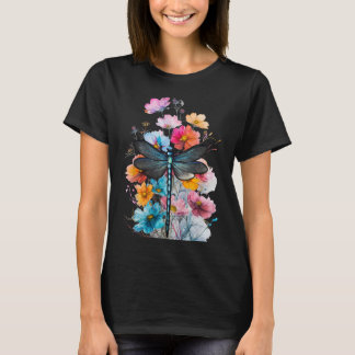 美しいトンボの水の色アート昆虫の恋人Ea Tシャツ