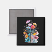 美しいトンボの水彩画アート昆虫愛好家Ea マグネット (正面/裏面)
