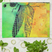 美しいトンボカラフルラのキッチンタオル キッチンタオル (折り畳み)