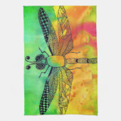 美しいトンボカラフルラのキッチンタオル キッチンタオル (縦)