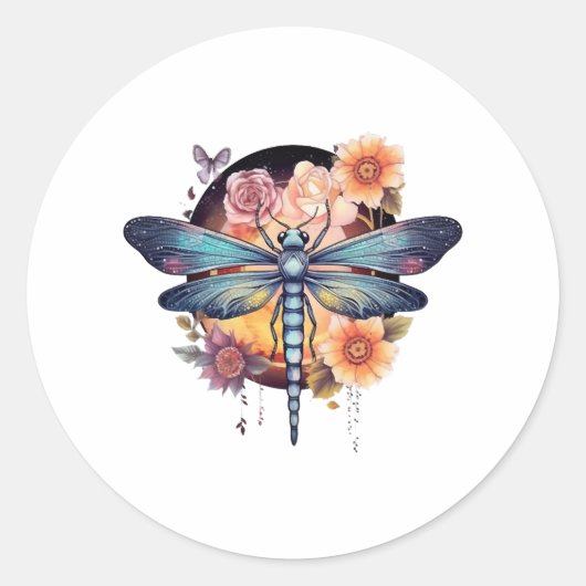 美しいトンボ ラウンドシール (正面)