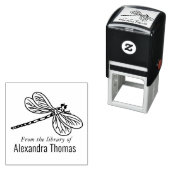 美しいトンボ#3 図書館の本の名前 セルフインキングスタンプ (インサイチュ)