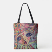 美しいトートバックは「happyであるように努力します トートバッグ (裏面)