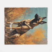 美しいドイツのマリノワ フリースブランケット (正面(横))