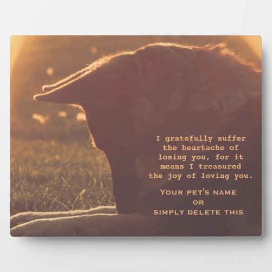 美しいドイツの羊飼いのペット記念碑 フォトプラーク (正面)