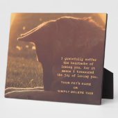 美しいドイツの羊飼いのペット記念碑 フォトプラーク (側面)