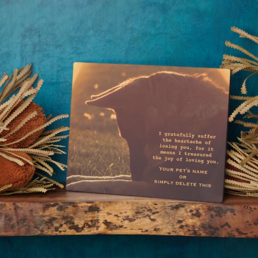 美しいドイツの羊飼いのペット記念碑 フォトプラーク (側面)