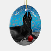 美しいドイツの羊飼いの子犬のクリスマス セラミックオーナメント (右)