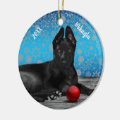 美しいドイツの羊飼いの子犬のクリスマス セラミックオーナメント (左)