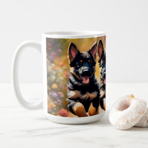 美しいドイツの羊飼いの子犬 コーヒーマグカップ