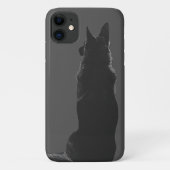 美しいドイツの羊飼いシルエット黒と白 Case-Mate iPhoneケース (裏面)