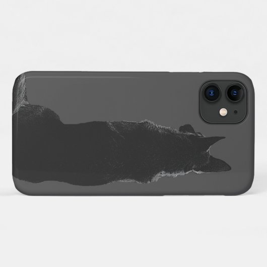 美しいドイツの羊飼いシルエット黒と白 Case-Mate iPhoneケース (裏面(横))