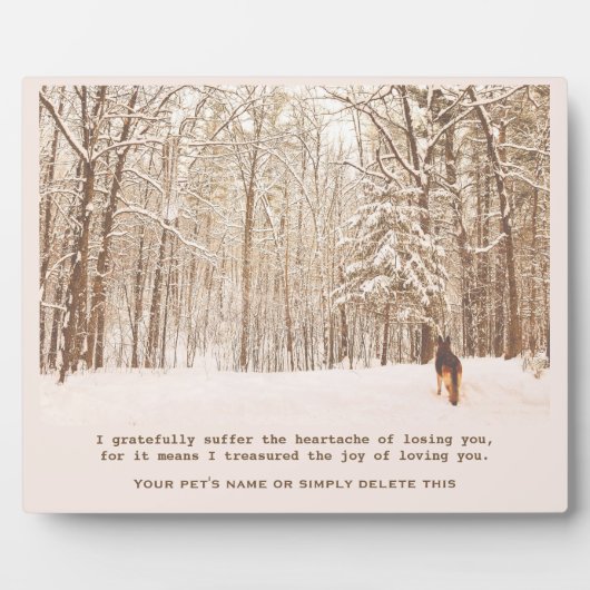 美しいドイツの羊飼いペット記念碑 フォトプラーク (正面)