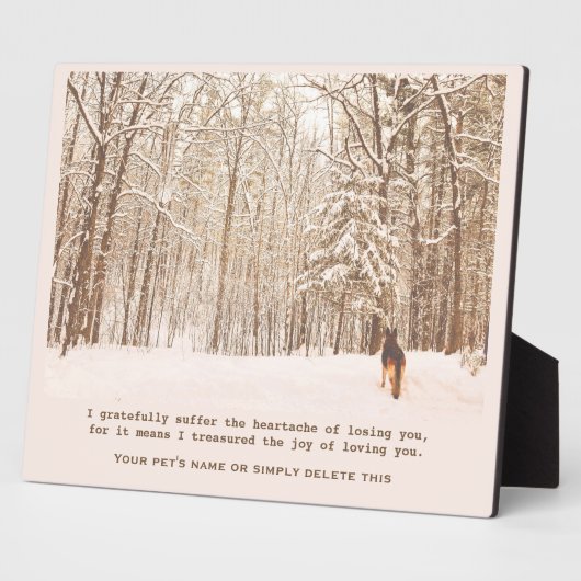 美しいドイツの羊飼いペット記念碑 フォトプラーク (側面)