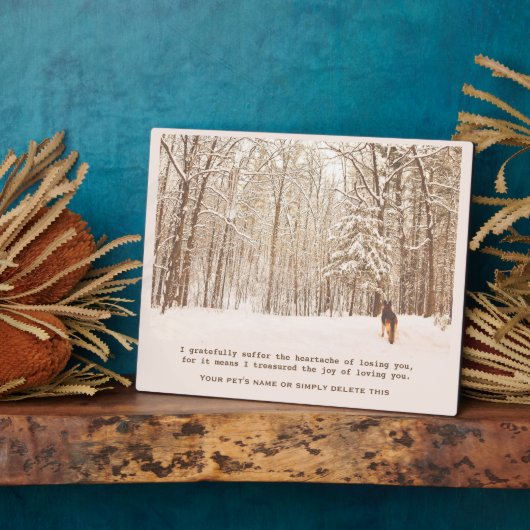 美しいドイツの羊飼いペット記念碑 フォトプラーク (側面)