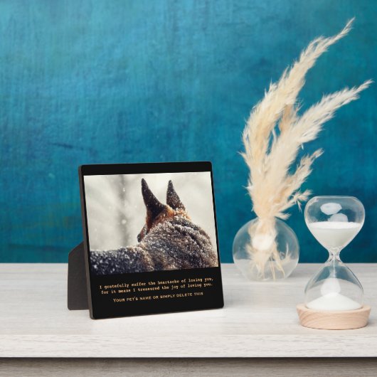 美しいドイツの羊飼いペット記念碑 フォトプラーク (インサイチュ)