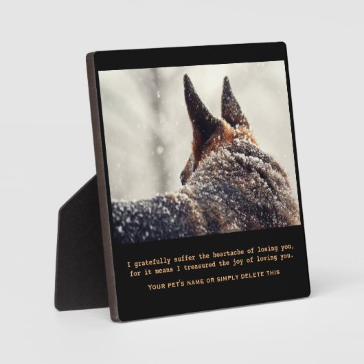 美しいドイツの羊飼いペット記念碑 フォトプラーク (正面)