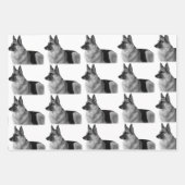 美しいドイツの羊飼いポートレートブラック&タンラ ラッピングペーパーシート (正面)