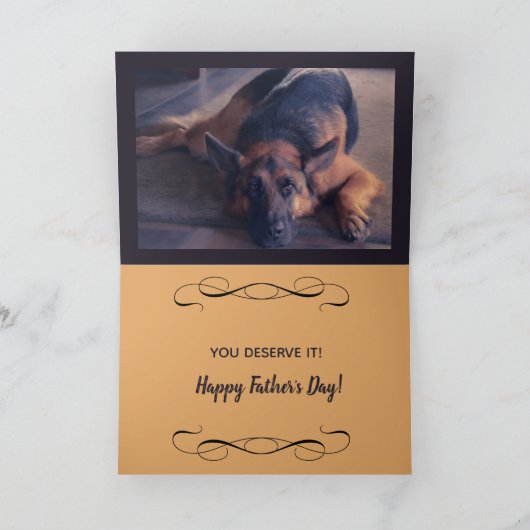 美しいドイツの羊飼い写真の父の日 カード (内部)