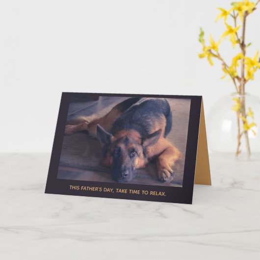 美しいドイツの羊飼い写真の父の日 カード (黄色い花)