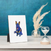 美しいドイツの羊飼い – かわいい犬が倒れる フォトプラーク (側面)