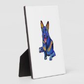 美しいドイツの羊飼い – かわいい犬が倒れる フォトプラーク (側面)