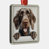 美しいドイツの金髪の指針犬 メタルオーナメント (右)