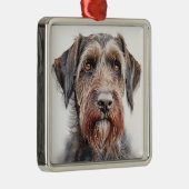 美しいドイツの金髪の指針犬 メタルオーナメント (右)