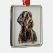 美しいドイツの金髪の指針犬 メタルオーナメント (右)