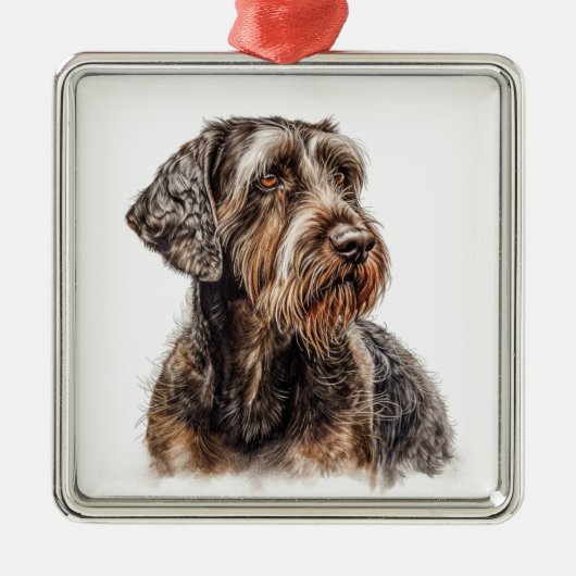 美しいドイツの金髪の指針犬 メタルオーナメント (正面)