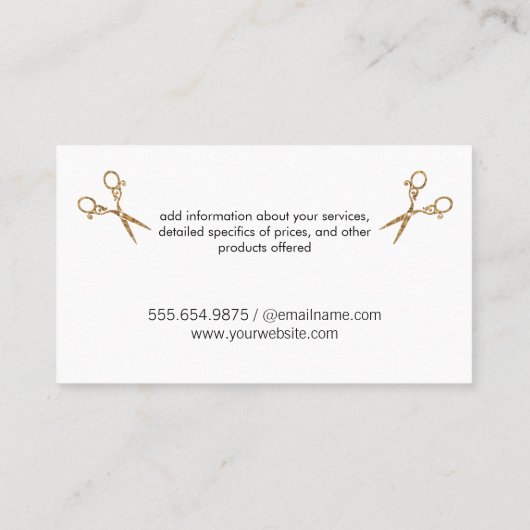 美しいドッグトリマーエリートシアーズウッドトリム 名刺 (裏面)