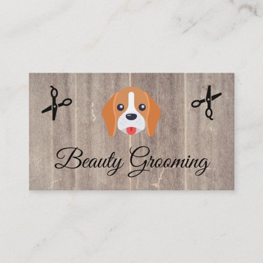 美しいドッグトリマーエリートシアーズウッドトリム 名刺 (正面)