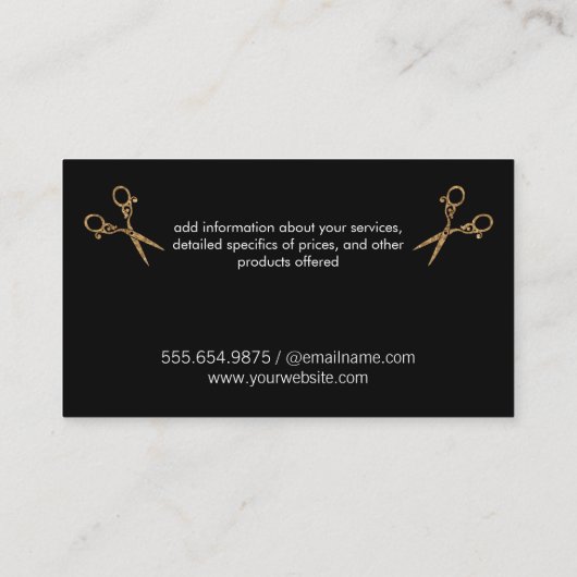 美しいドッグトリマーエリートシャー 名刺 (裏面)