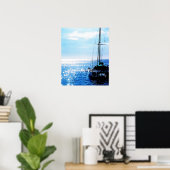 美しいドミニカ海のカタマラン ポスター (ホームオフィス)