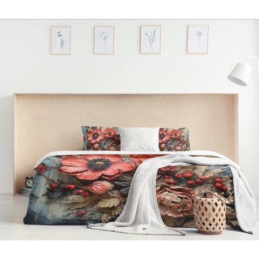 美しいドライフラワーアレンジメント 枕カバー