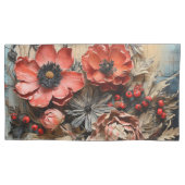 美しいドライフラワーアレンジメント 枕カバー (正面左)