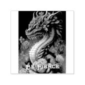 美しいドラゴンと花 セルフインキングスタンプ (デザイン)