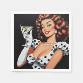 美しいドリンクピンアップ スタンダードカクテルナプキン (正面)