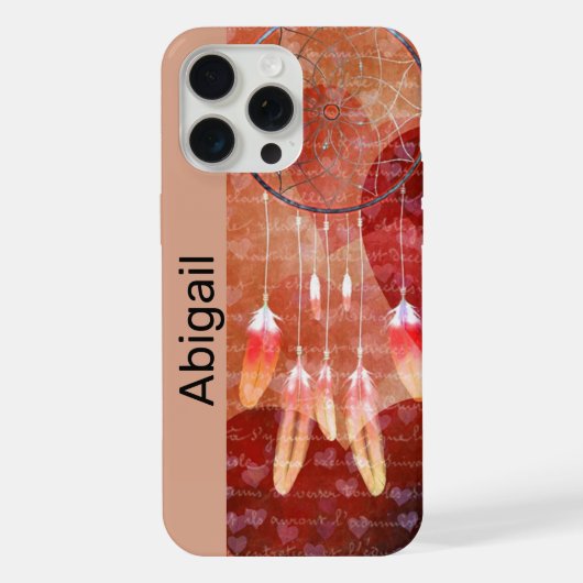 美しいドリームキャッチャーの羽根 iPhoneケース (裏面)
