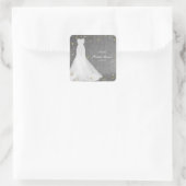 美しいドレスオン金ゴールドハンガーブライダルシャワー スクエアシール (バッグ)