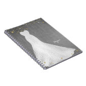 美しいドレスオン金ゴールドハンガーブライダルシャワー ノートブック (右側)