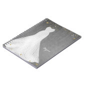 美しいドレスオン金ゴールドハンガーブライダルシャワー ノートブック (左側)