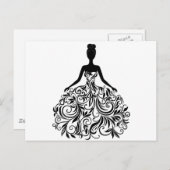 美しいドレスガールウェディングパーティー長 ポストカード (正面/裏面)