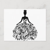 美しいドレスガールウェディングパーティー長 ポストカード (正面)