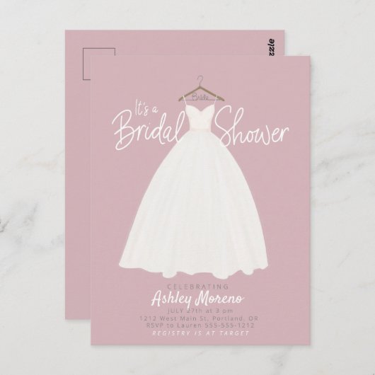 美しいドレスブライダルシャワーカスタマイズ可能な色I ポストカード (正面/裏面)