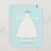 美しいドレスブライダル/ウェディングシャワー招待状 ポストカード (正面/裏面)