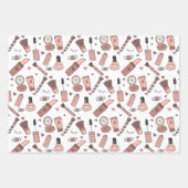 美しいドードルキュートピンクメイク+化粧品ギフト ラッピングペーパーシート (正面3)