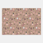 美しいドードルキュートピンクメイク+化粧品ギフト ラッピングペーパーシート (正面2)