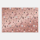 美しいドードルキュートピンクメイク+化粧品ギフト ラッピングペーパーシート (正面)